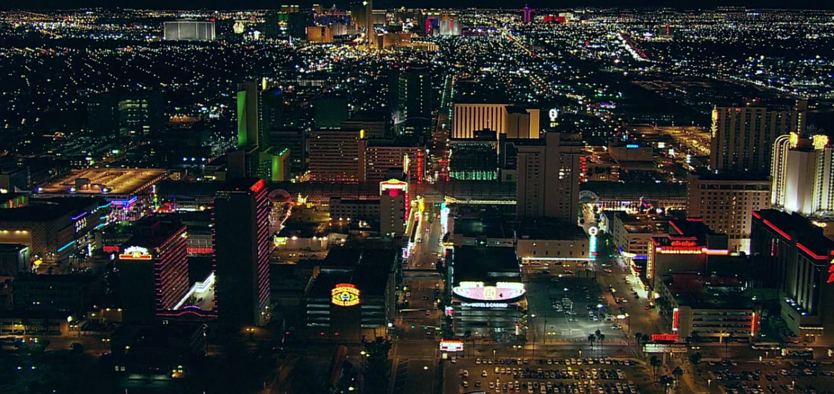 downtown Las Vegas at night strip in the background2